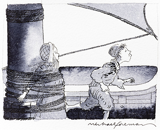 Every time Nicobobinus passed by where Rosie was still lying tied up, he murmured out of the corner of his mouth: 'Thanks a lot, Rosie!'