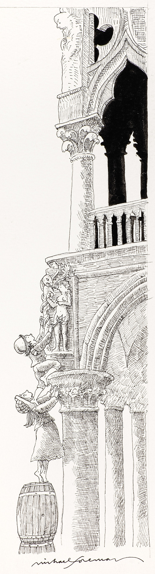 Climbing to the balcony
