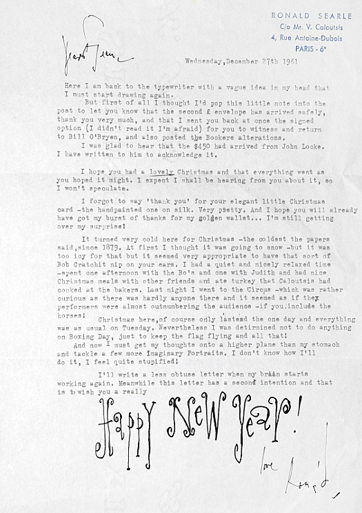 Typed Letter to Jean EllsmoorWednesday 27 December 1961