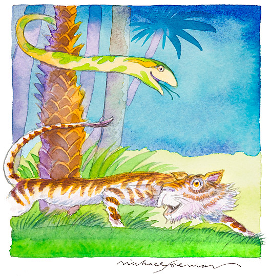 'Oh!', said the snake. 'Before you go, won't you sing something for me?'