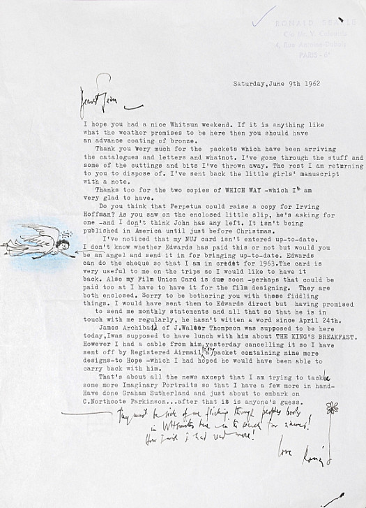 Typed Letter to Jean EllsmoorSaturday 9 June 1962