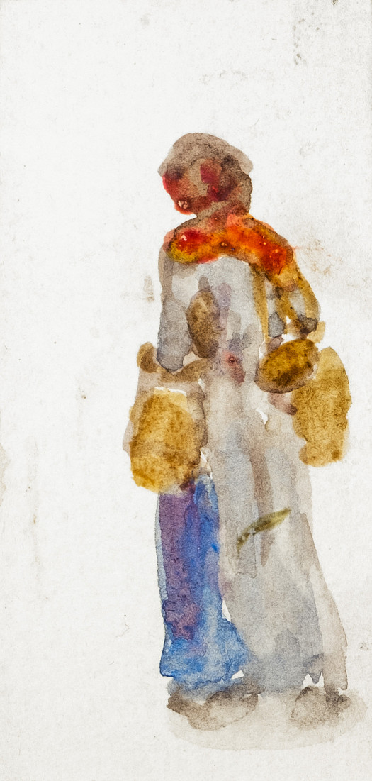 Study of a woman walking away