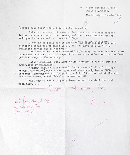 Letter to Jean EllsmoorMonday Night, 10 June 1963