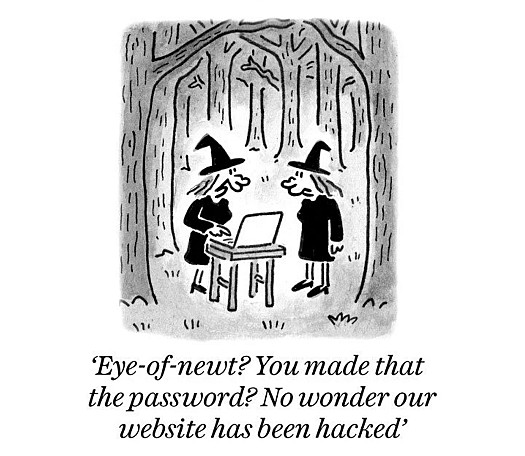 Eye-of-newt? You made that the password? No wonder our website has been hacked