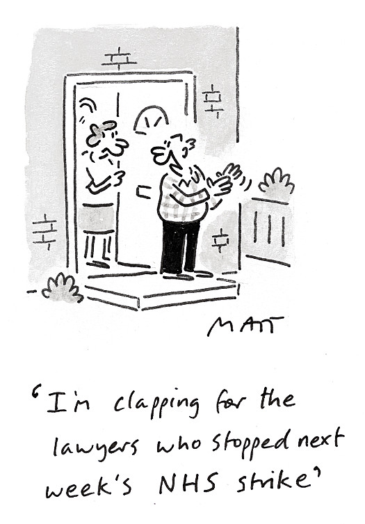 I'm clapping for the lawyers who stopped next week's NHS strike