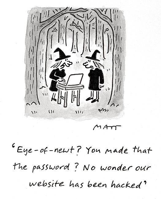 Eye-of-newt? You made that the password? No wonder our website has been hacked