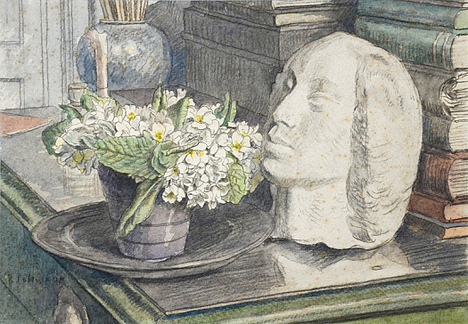 Still Life with Flowers and a Bust