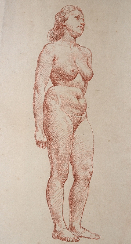 Standing Nude In Semi Profile