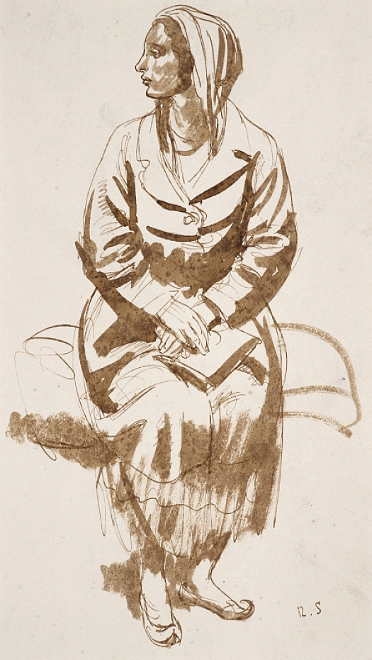 Seated Woman In a Cowl