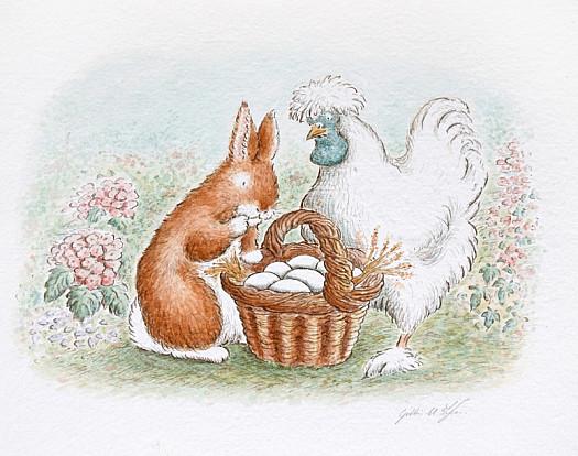 'Take Some of My Eggs,' Suggested Feather. 'There's a Basket Full of Them under the Tree. just Look How Perfectly White and Smooth They Are,' She Added Proudly