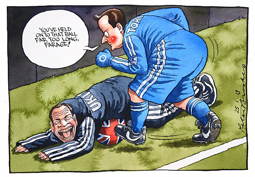 You've Held On to That Ball Far Too Long, Farage!